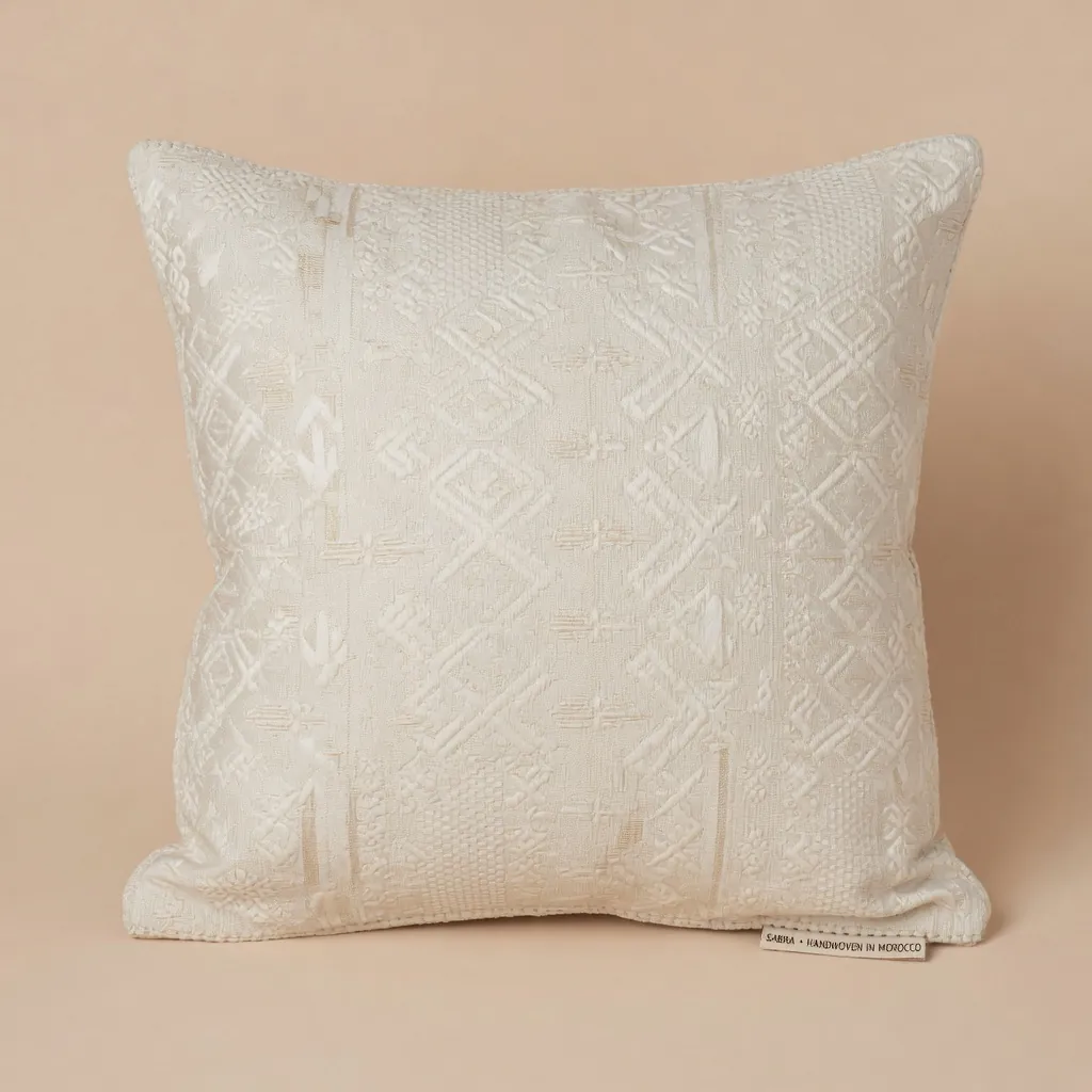 Cactus Silk Pillow Cover Cream — textiles in Cactus silk (sabra)
